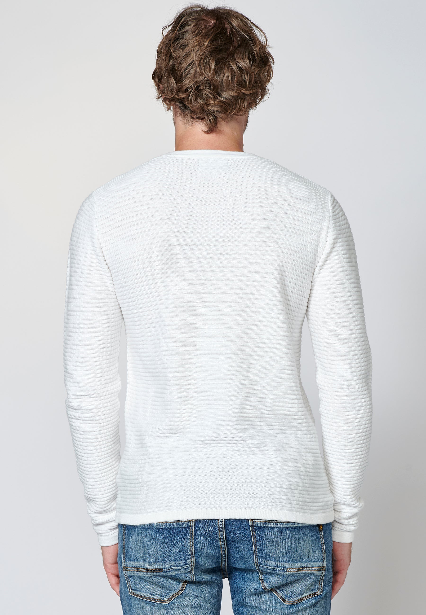 Jersey de algodón de manga larga texturizado | moda urbana