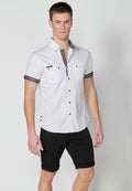 Camisa Hombre Manga Corta Algodón Bolsillos Solapa – Koroshi 2311CC01