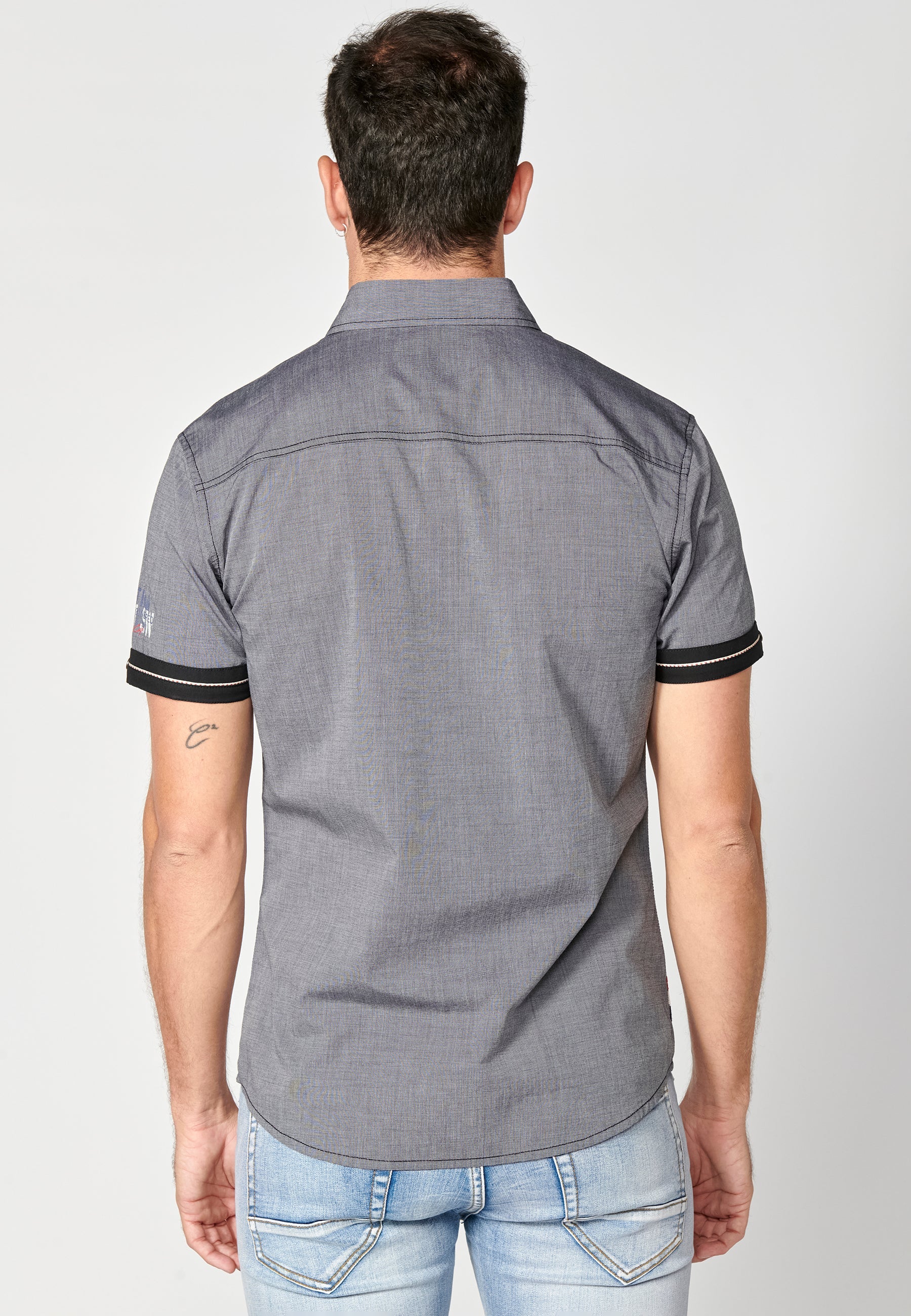 Camisa Hombre Manga Corta Algodón Bolsillos Solapa – Koroshi 2311CC01