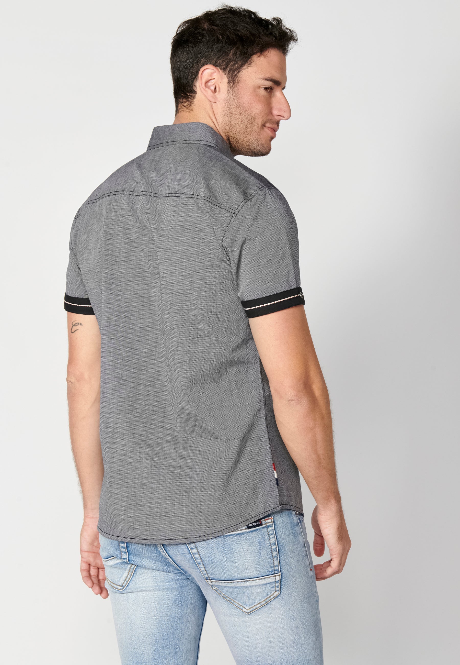 Camisa Hombre Manga Corta Algodón Bolsillos Solapa – Koroshi 2311CC01