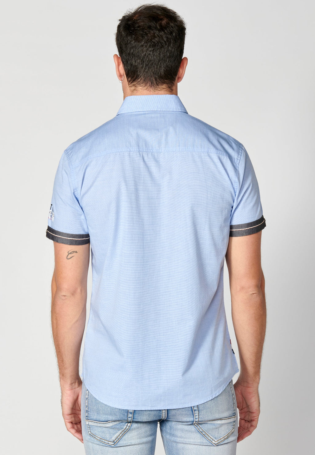 Camisa Hombre Manga Corta Algodón Bolsillos Solapa – Koroshi 2311CC01