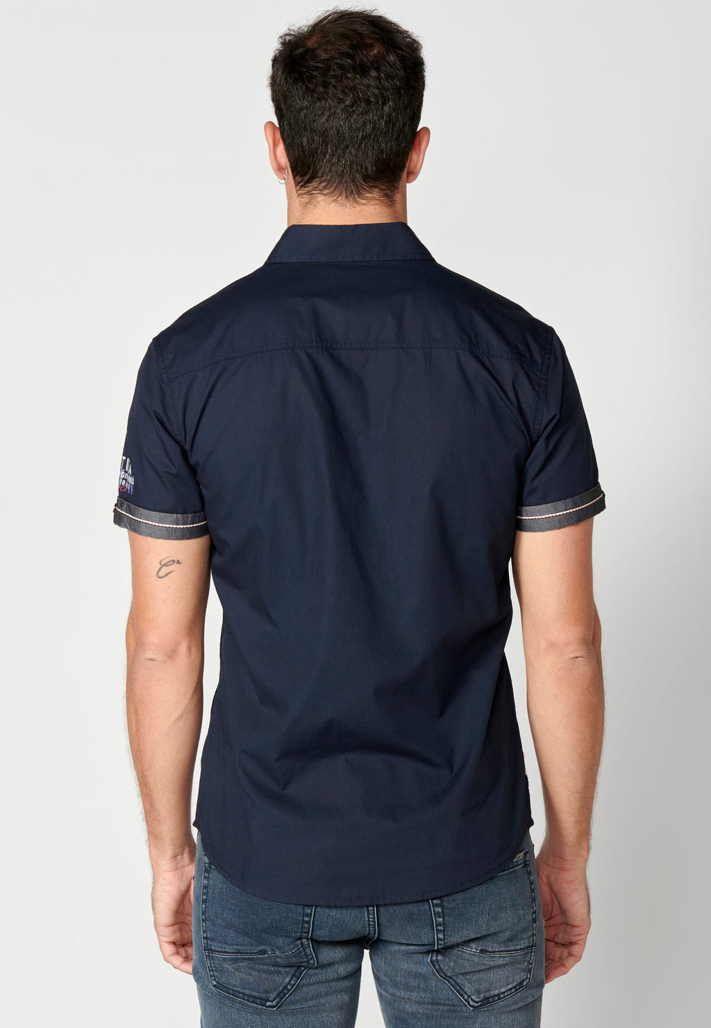 Camisa Hombre Manga Corta Algodón Bolsillos Solapa – Koroshi 2311CC01