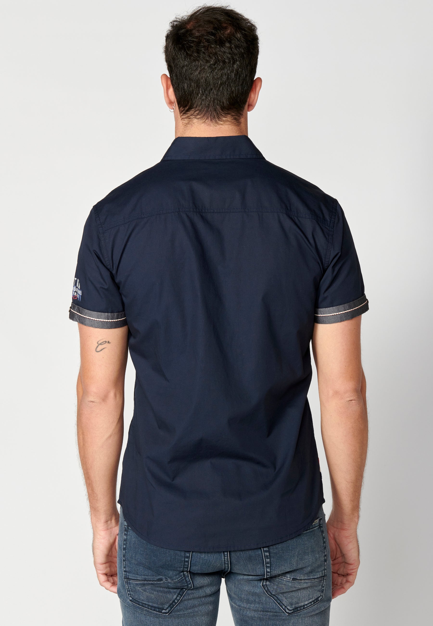 Camisa Hombre Manga Corta Algodón Bolsillos Solapa – Koroshi 2311CC01