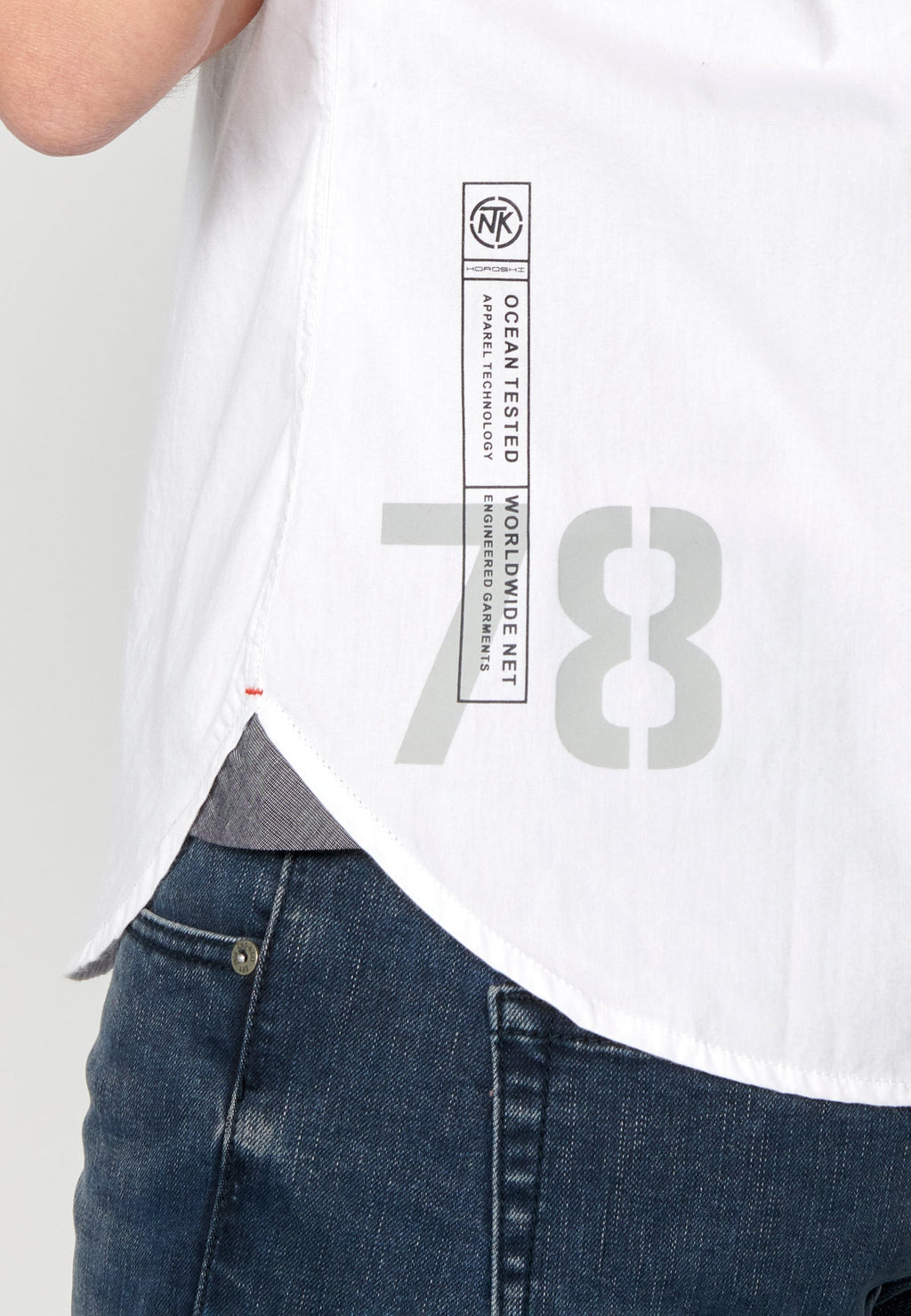 Camisa Hombre Manga Corta Algodón Rayas Contraste Blanca – Koroshi
