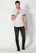 Camisa Hombre Manga Corta Algodón Jaspeado con Bolsillo – Koroshi 2311CC31