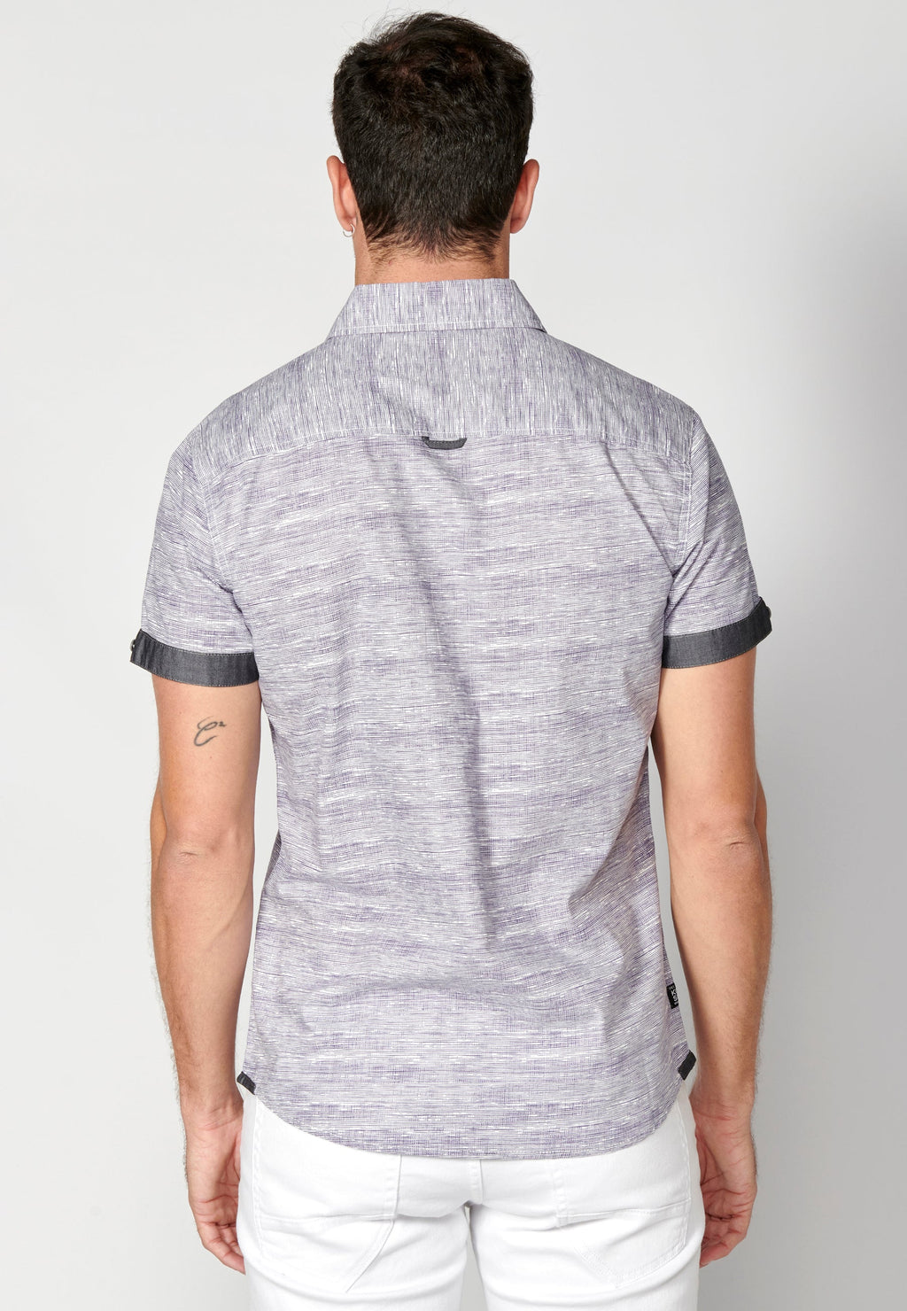 Camisa Hombre Manga Corta Algodón Jaspeado con Bolsillo – Koroshi 2311CC31