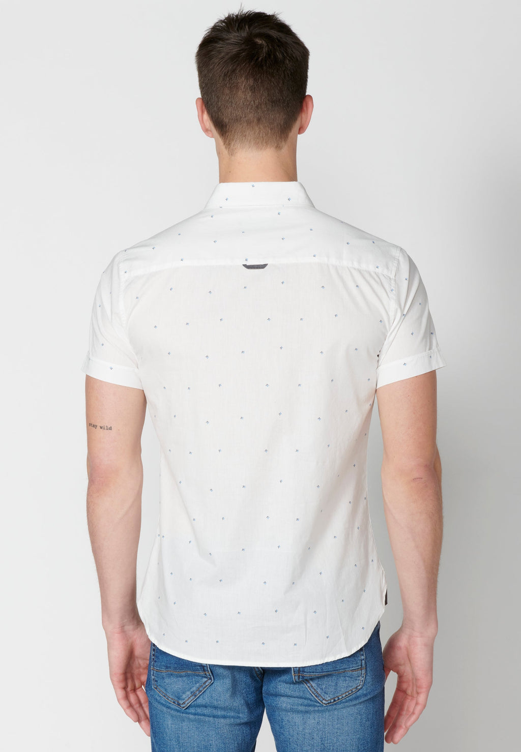 Camisa Hombre Manga Corta Algodón Micro Estampado – Koroshi 2311CC32