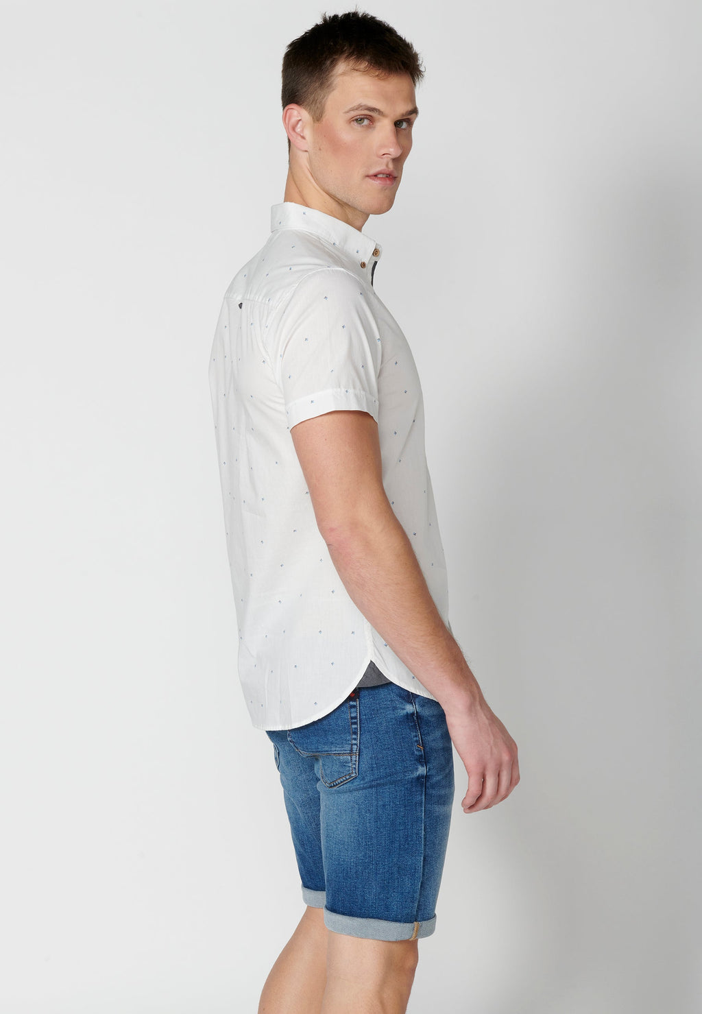 Camisa Hombre Manga Corta Algodón Micro Estampado – Koroshi 2311CC32