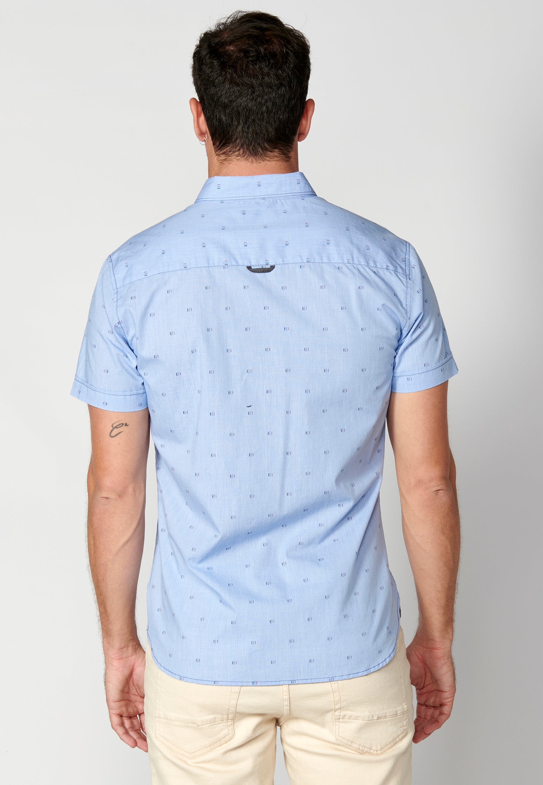 Camisa Hombre Manga Corta Algodón Micro Estampado – Koroshi 2311CC32