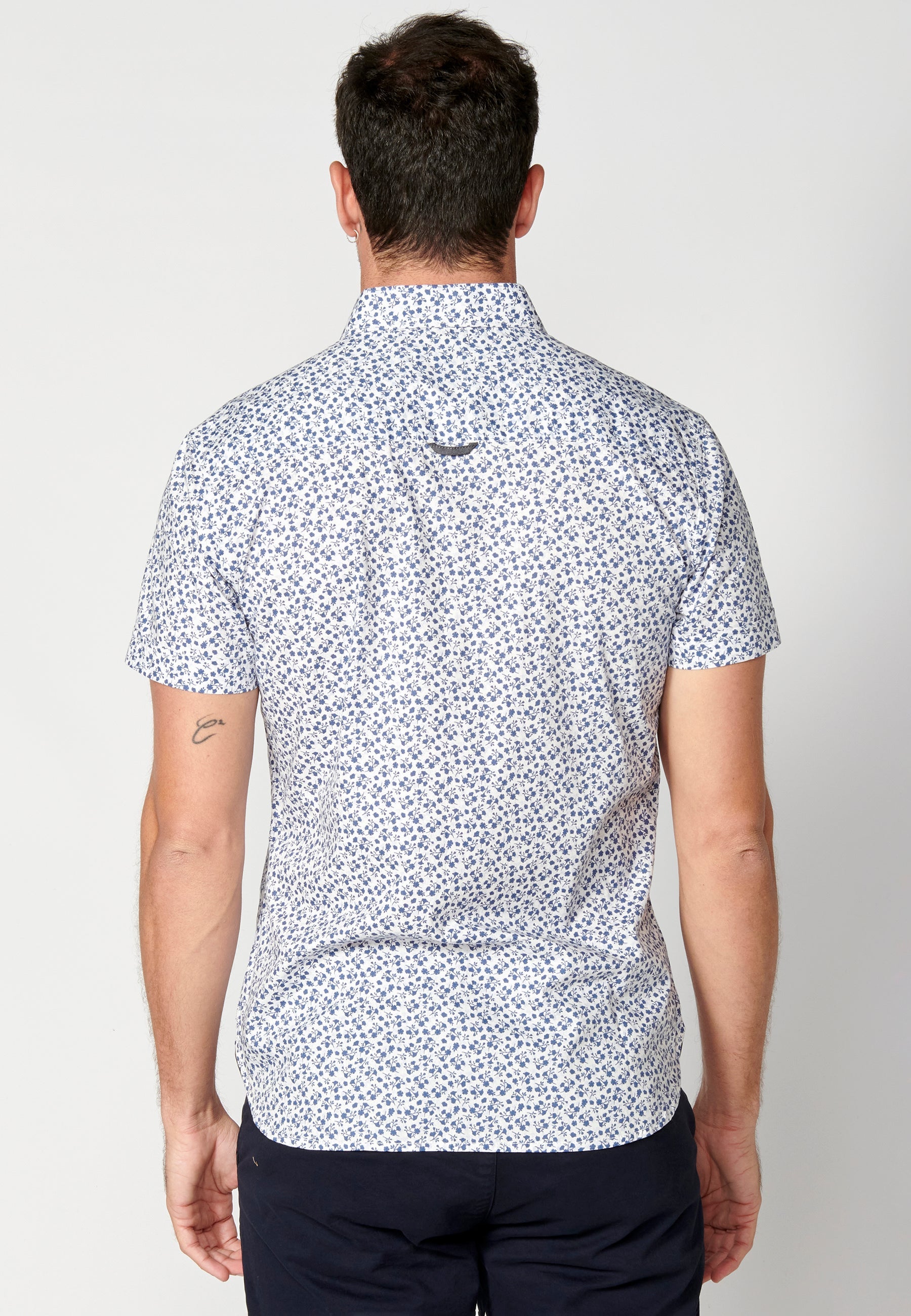 Camisa Hombre Manga Corta Algodón Micro Estampado – Koroshi 2311CC32