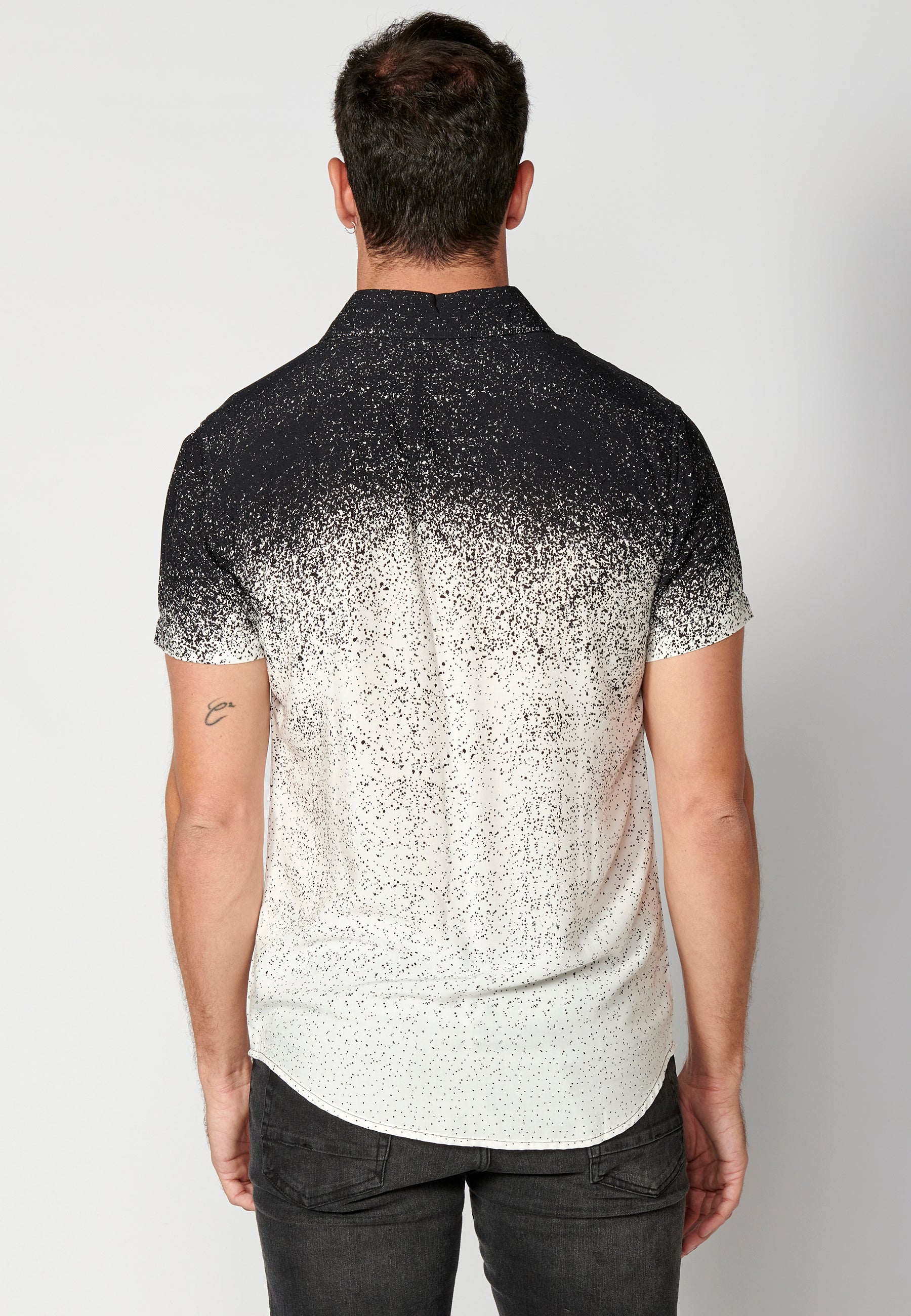 Camisa Hombre Manga Corta Estampado Degradado Viscosa – Koroshi 2311CC36