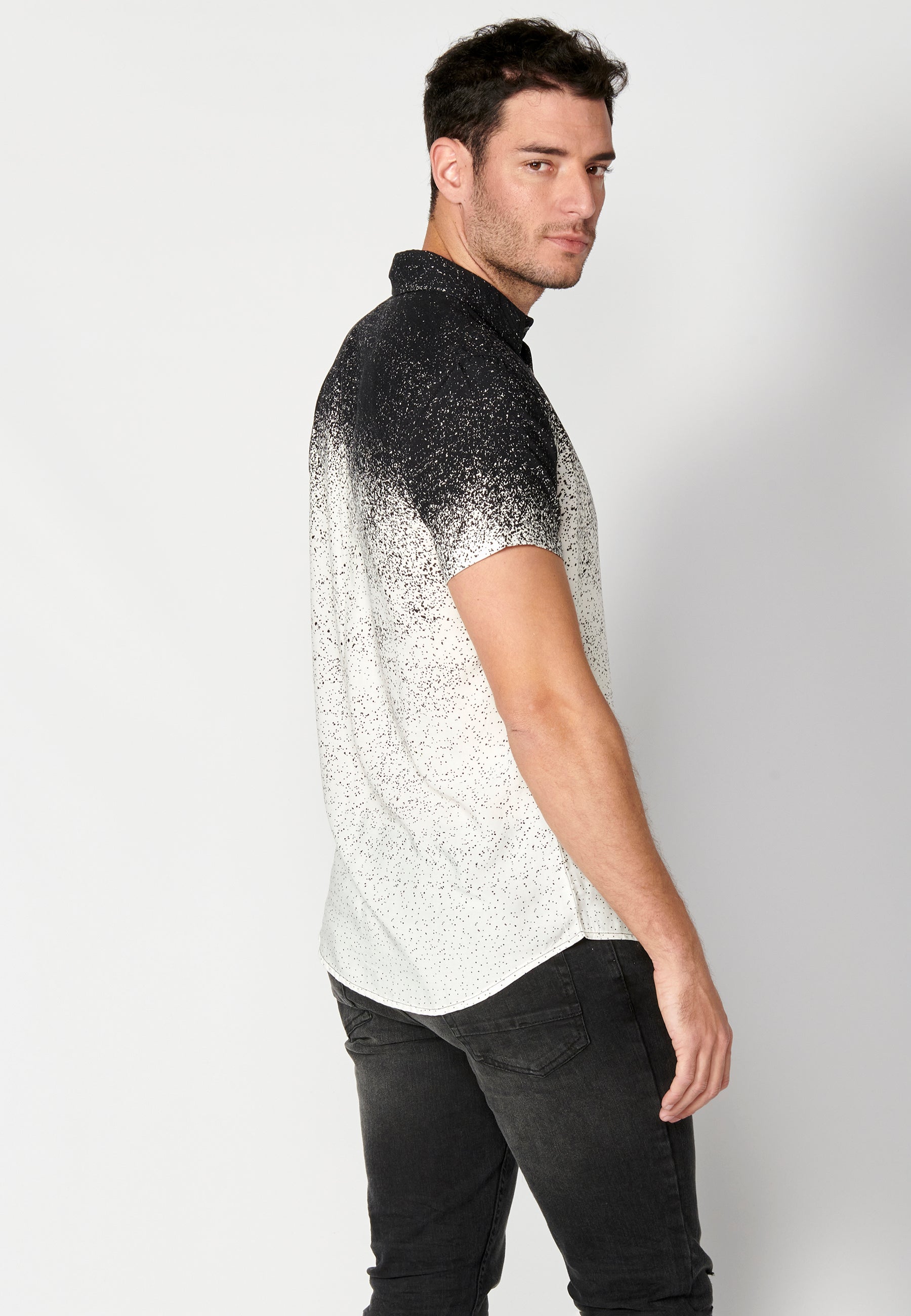 Camisa Hombre Manga Corta Estampado Degradado Viscosa – Koroshi 2311CC36
