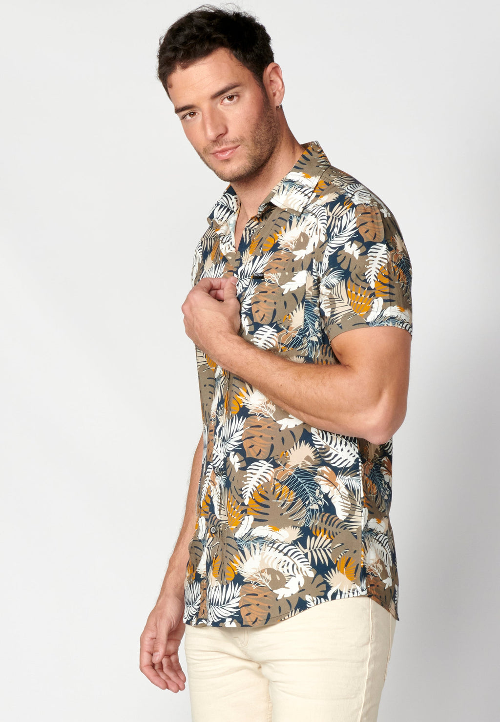 Camisa Hombre Manga Corta Estampado Degradado Viscosa – Koroshi 2311CC36