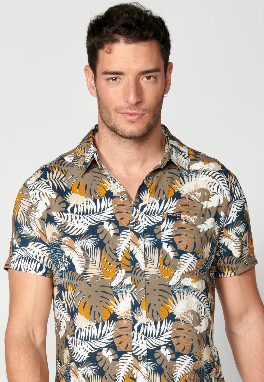 Camisa Hombre Manga Corta Estampado Degradado Viscosa – Koroshi 2311CC36