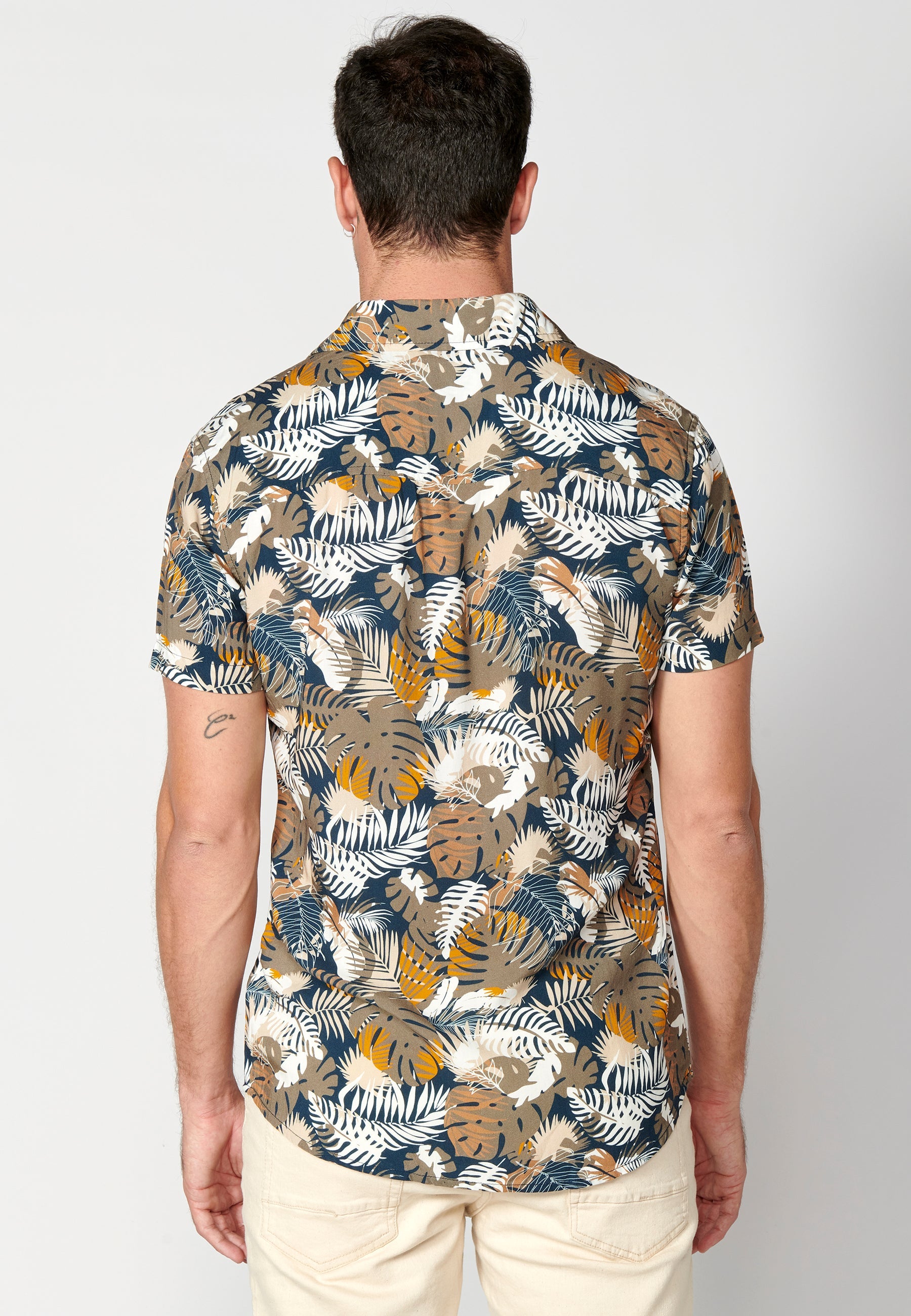 Camisa Hombre Manga Corta Estampado Degradado Viscosa – Koroshi 2311CC36