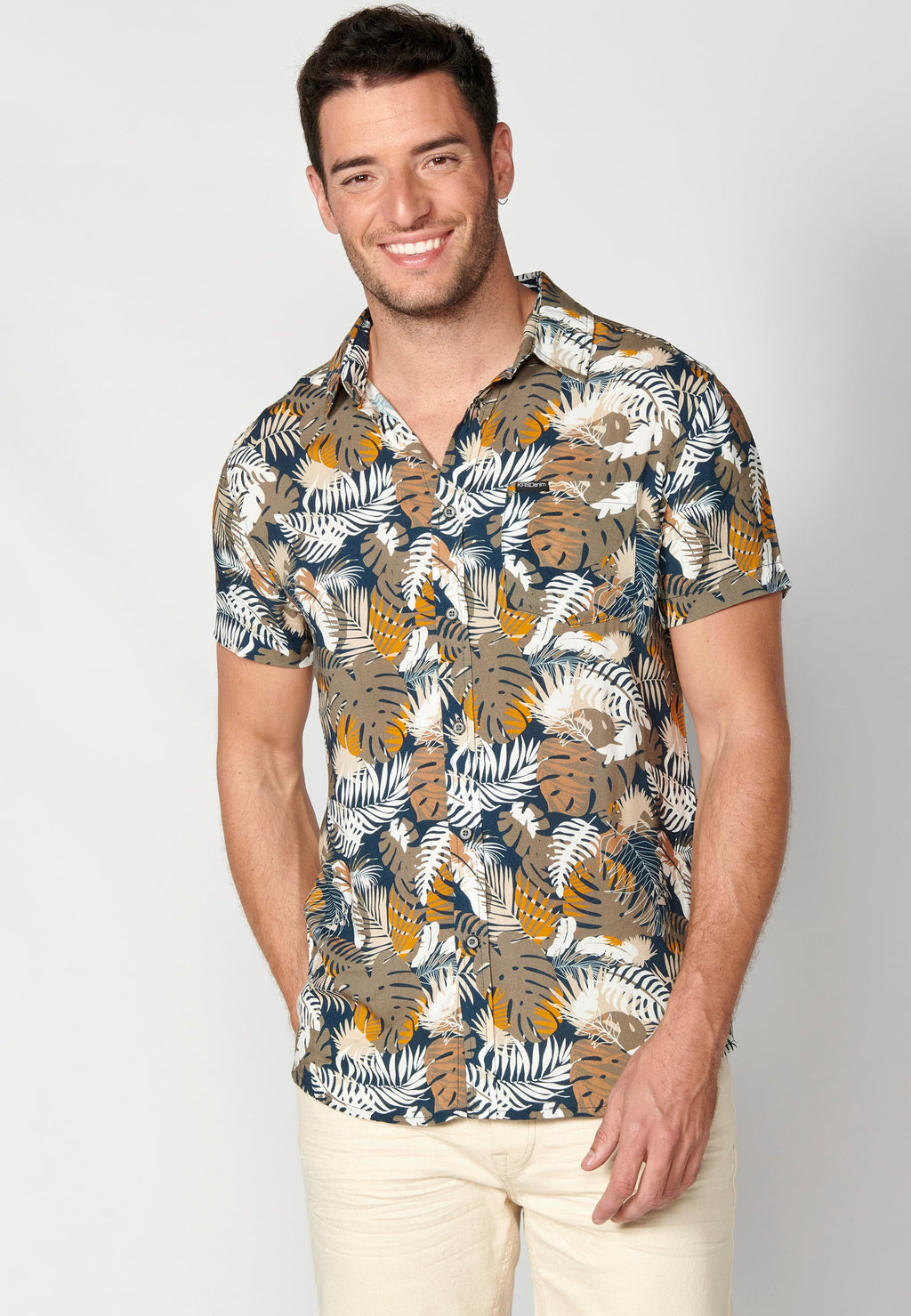 Camisa Hombre Manga Corta Estampado Degradado Viscosa – Koroshi 2311CC36