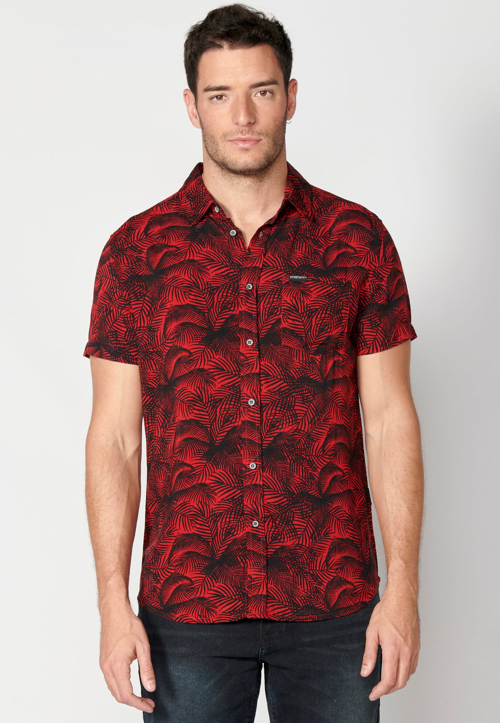 Camisa Hombre Manga Corta Estampado Degradado Viscosa – Koroshi 2311CC36