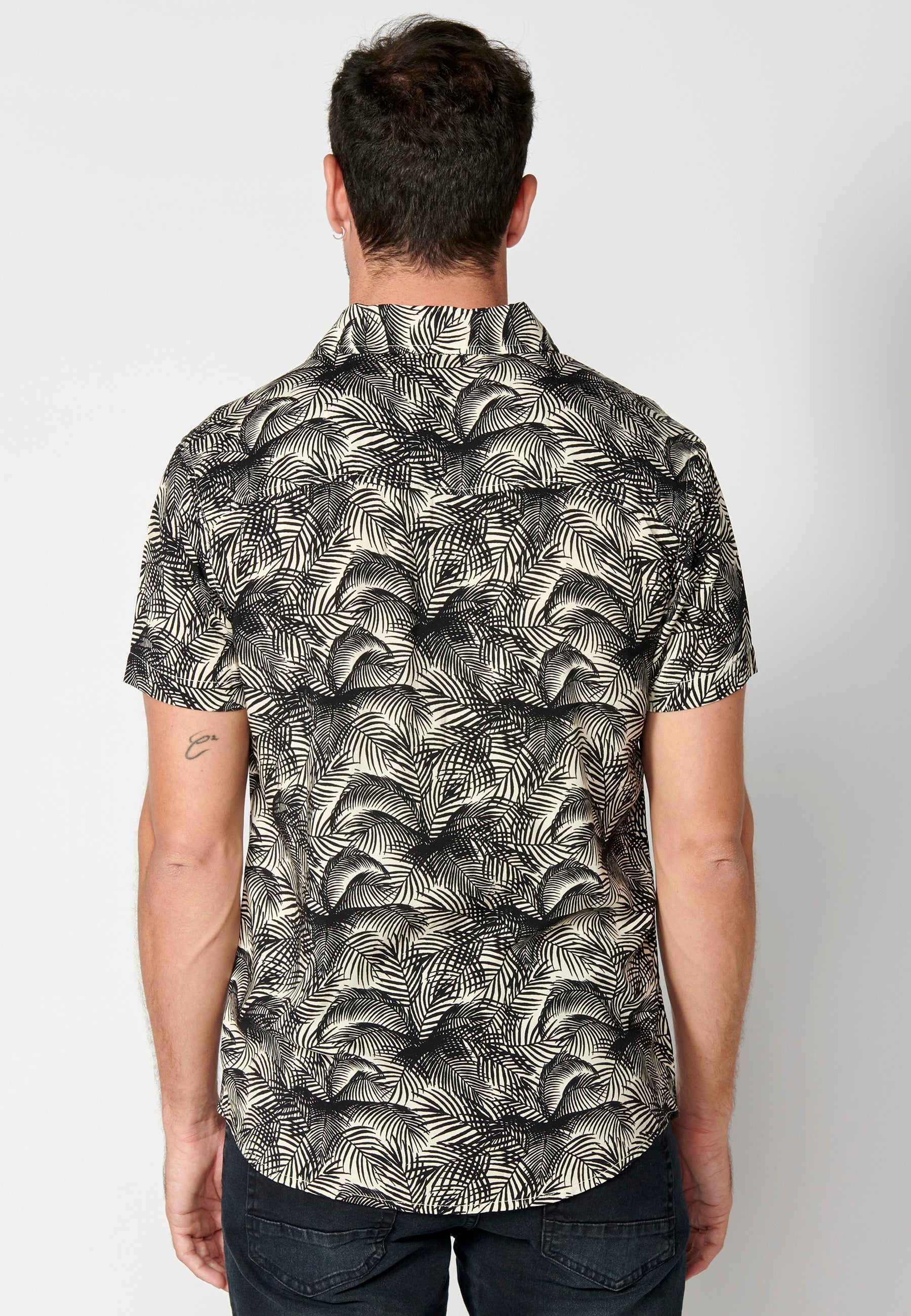 Camisa Hombre Manga Corta Estampado Degradado Viscosa – Koroshi 2311CC36