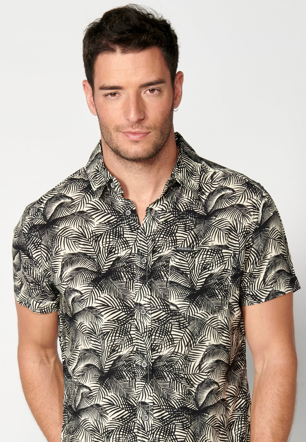 Camisa Hombre Manga Corta Estampado Degradado Viscosa – Koroshi 2311CC36