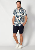 Camisa Hombre Manga Corta Estampado Palmeras Algodón Viscosa – Koroshi 2311CC39