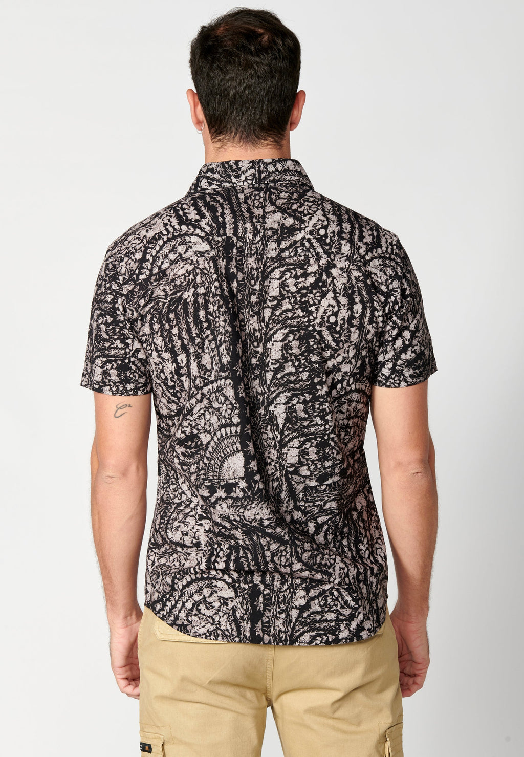Camisa Hombre Manga Corta Estampado Palmeras Algodón Viscosa – Koroshi 2311CC39
