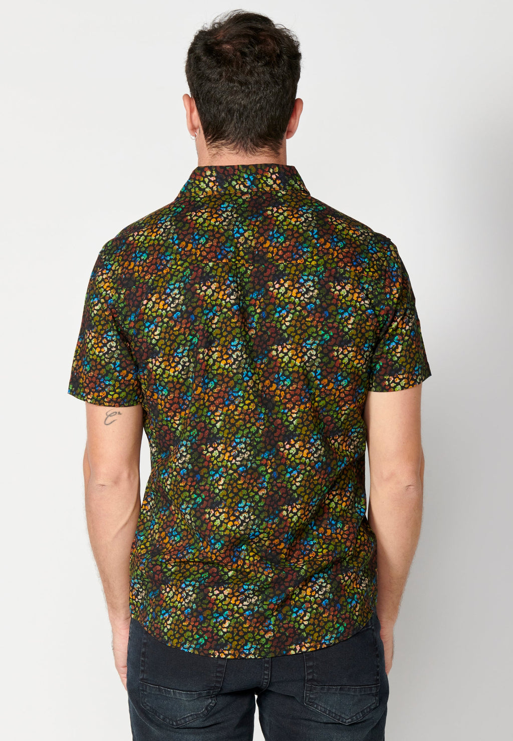 Camisa Hombre Manga Corta Estampado Palmeras Algodón Viscosa – Koroshi 2311CC39