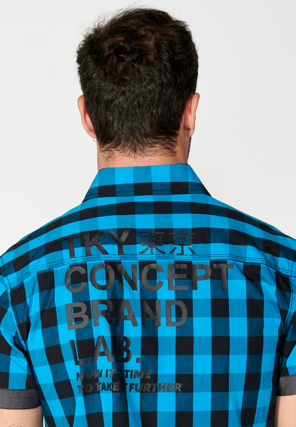 Camisa Hombre Manga Corta Cuadros Algodón Bolsillos Solapa – Koroshi 2311CC56
