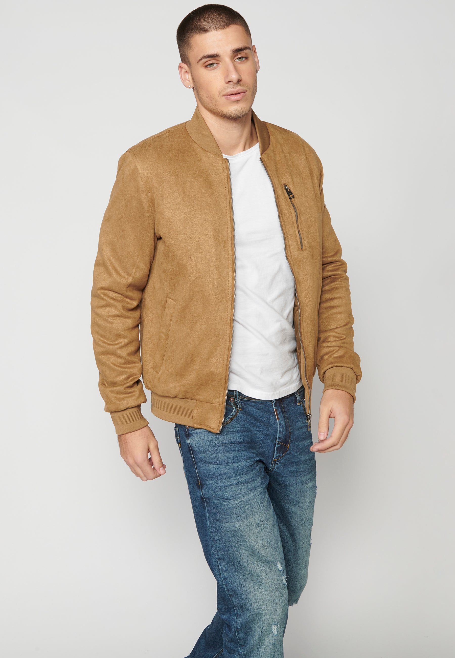 Chaqueta Bomber Efecto Ante Hombre – Koroshi Camel