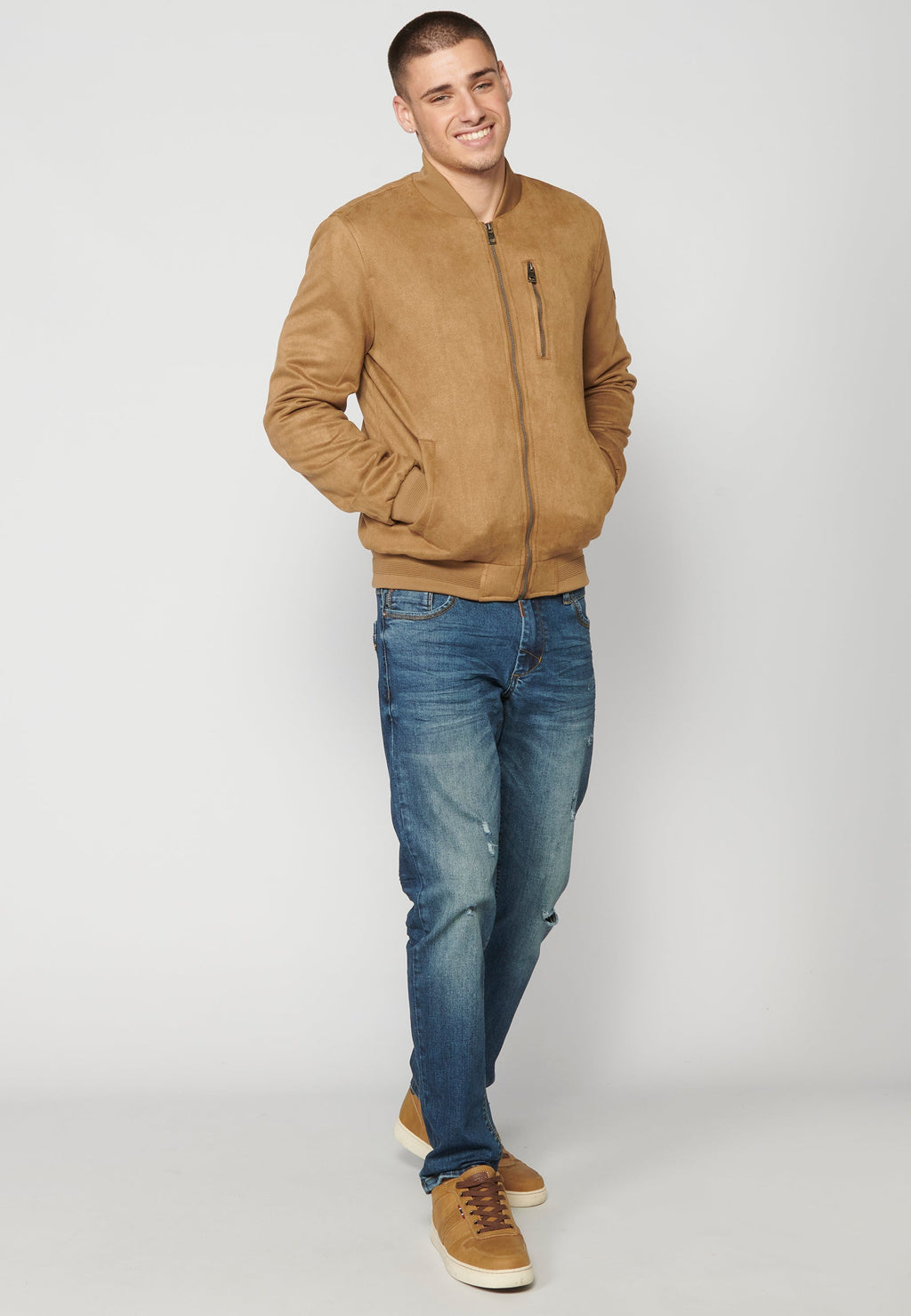 Chaqueta Bomber Efecto Ante Hombre – Koroshi Camel