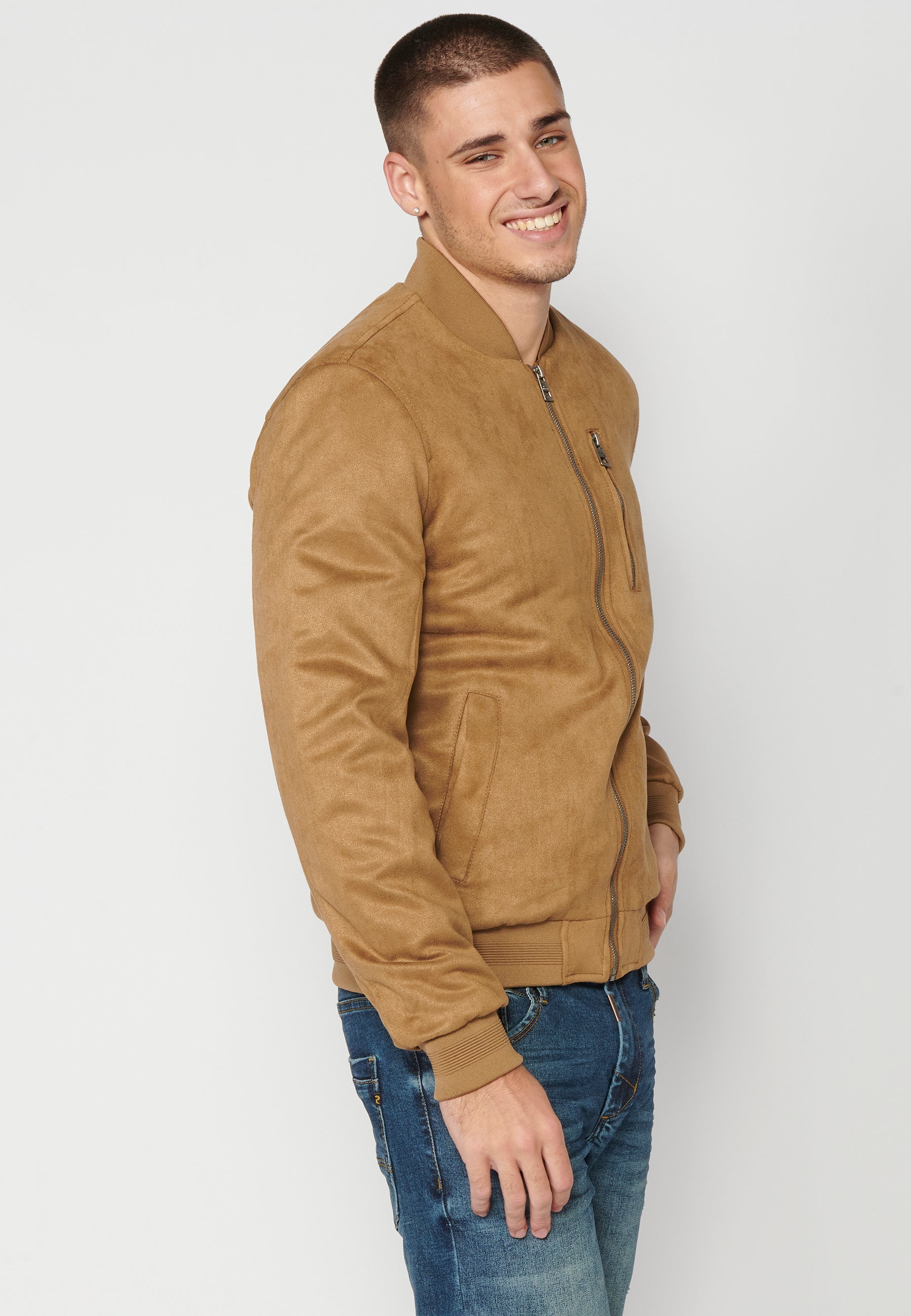 Chaqueta Bomber Efecto Ante Hombre – Koroshi Camel