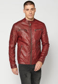 Chaqueta Cuero Sintético Cuello Mao Hombre – Koroshi 2311JA03