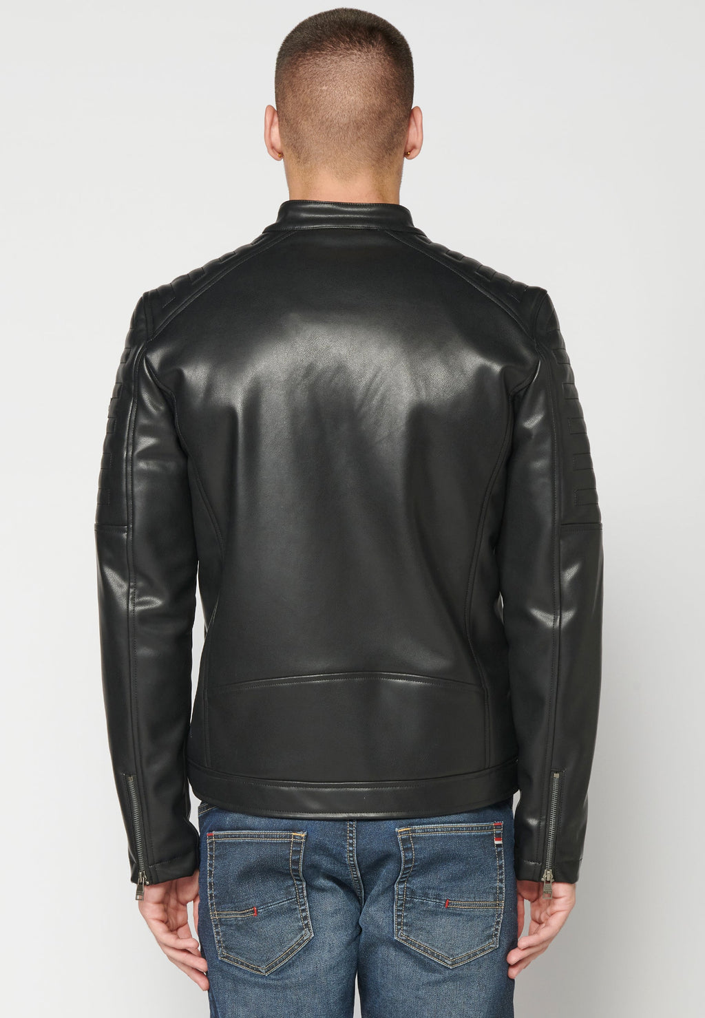 Chaqueta Biker Cuero Sintético Hombre – Koroshi 2311JA08