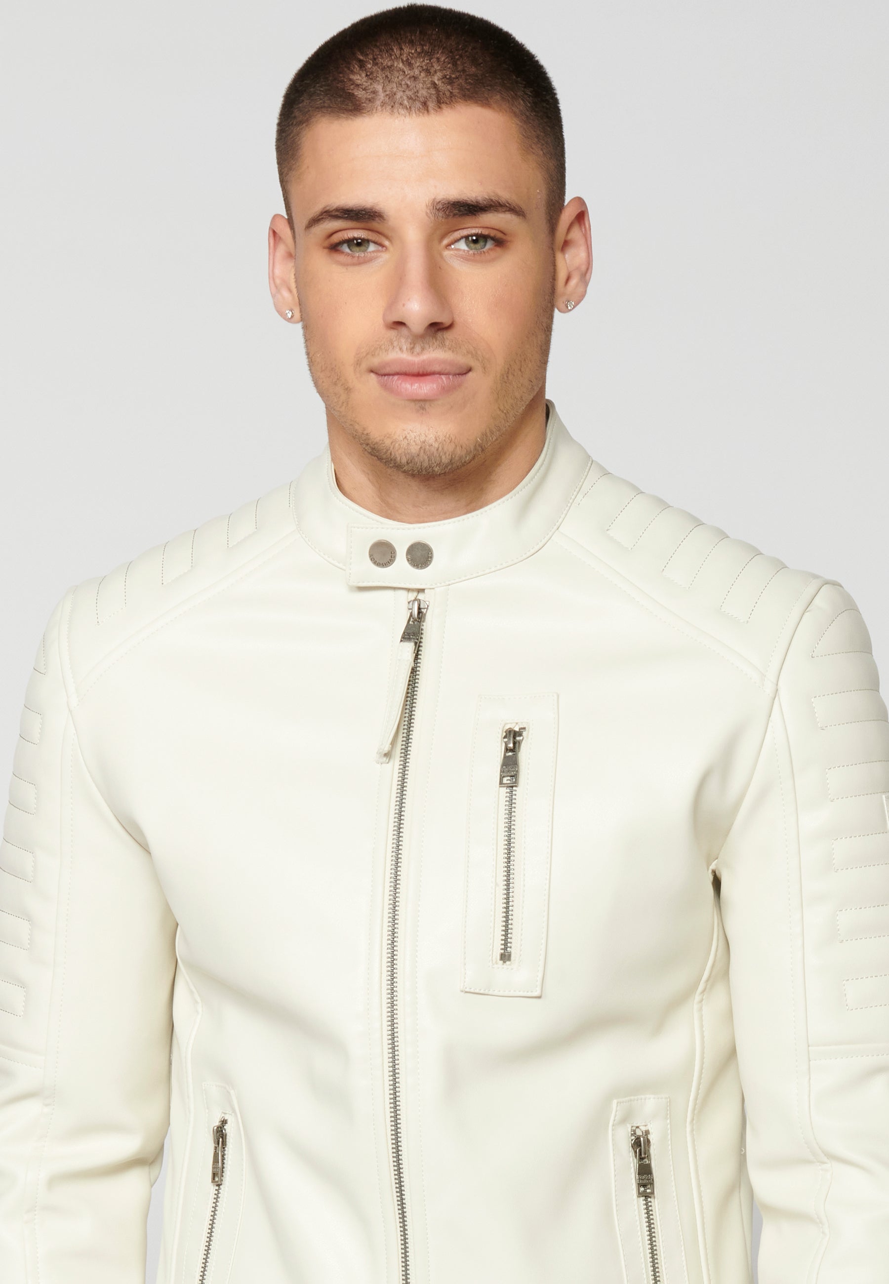 Chaqueta Biker Cuero Sintético Hombre – Koroshi 2311JA08