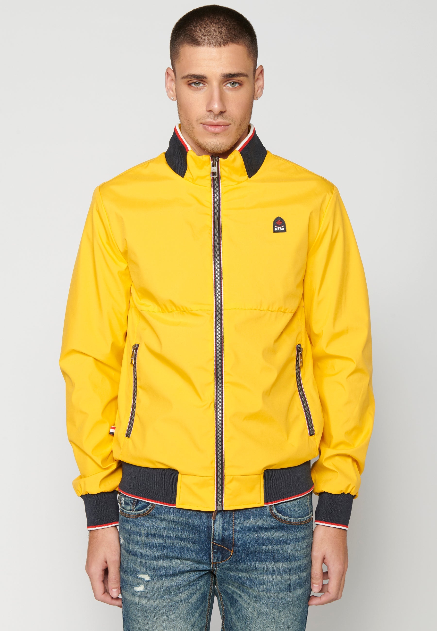 Chaqueta Bomber Hombre Cuello Rib y Cremallera – Koroshi 2311JA16