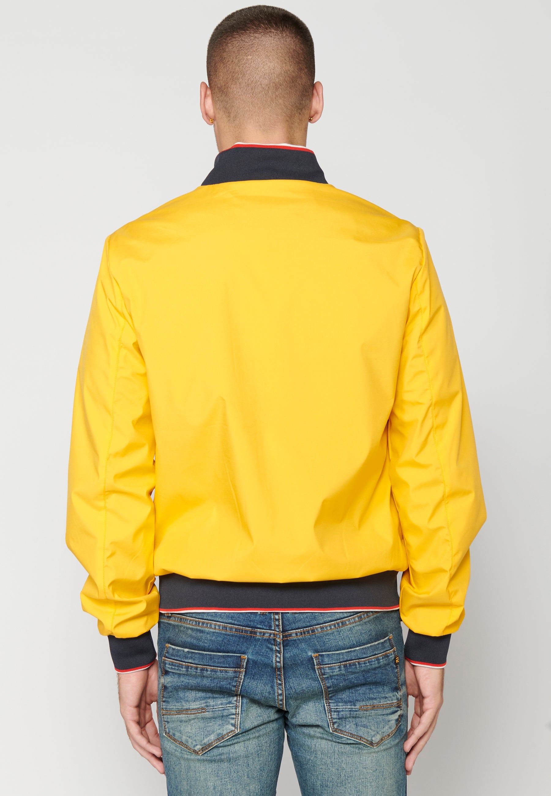 Chaqueta Bomber Hombre Cuello Rib y Cremallera – Koroshi 2311JA16