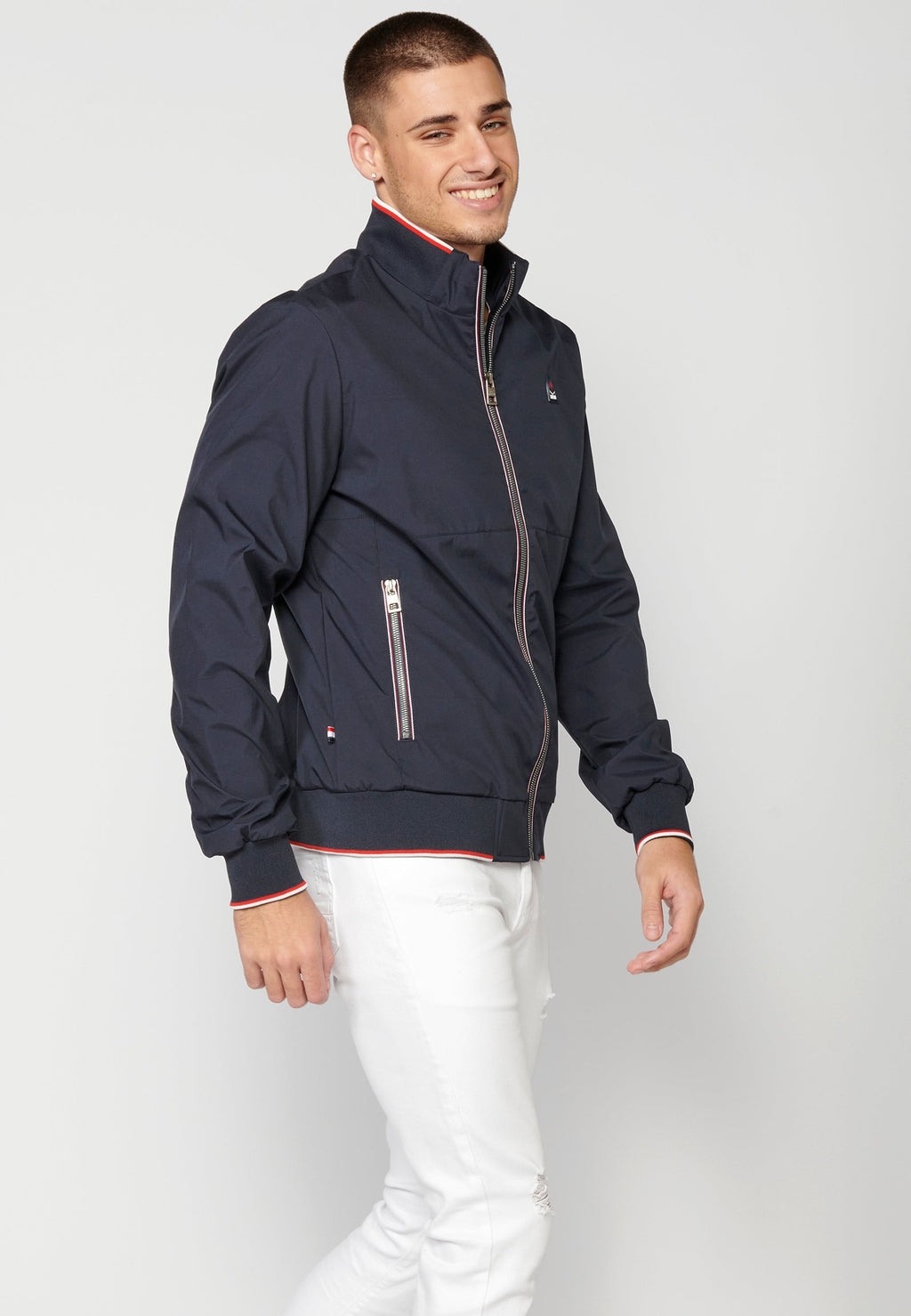 Chaqueta Bomber Hombre Cuello Rib y Cremallera – Koroshi 2311JA16