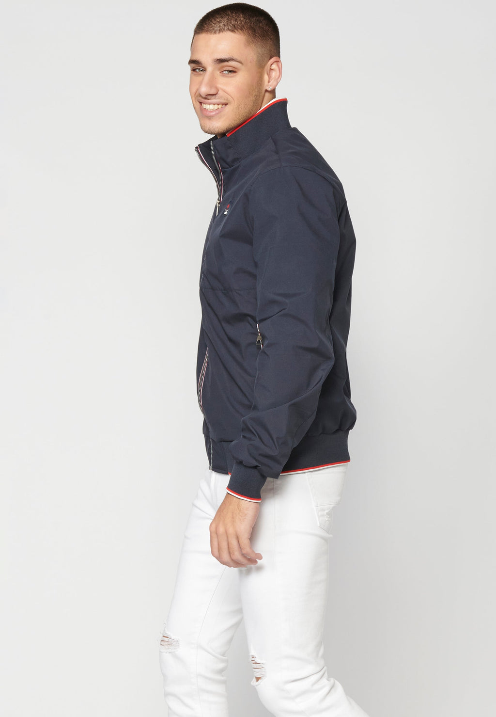 Chaqueta Bomber Hombre Cuello Rib y Cremallera – Koroshi 2311JA16