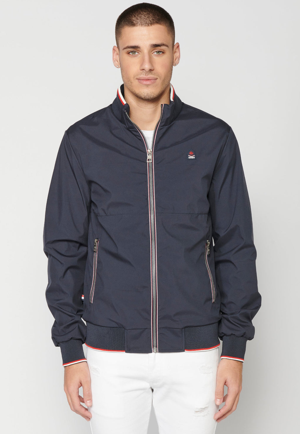 Chaqueta Bomber Hombre Cuello Rib y Cremallera – Koroshi 2311JA16