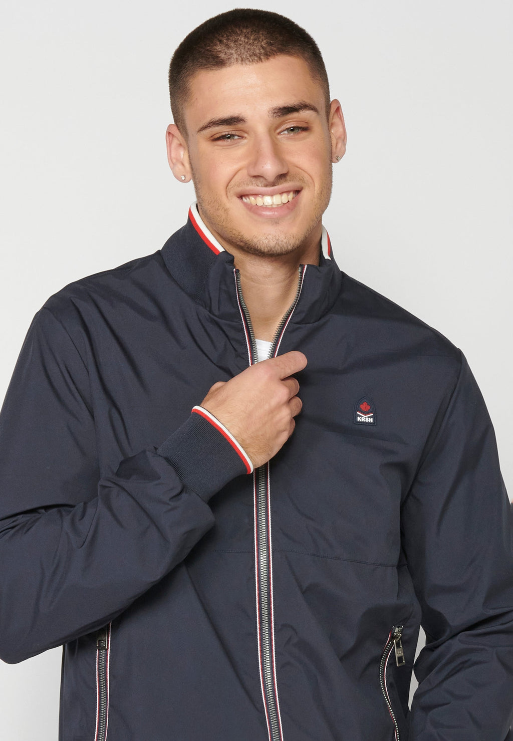 Chaqueta Bomber Hombre Cuello Rib y Cremallera – Koroshi 2311JA16