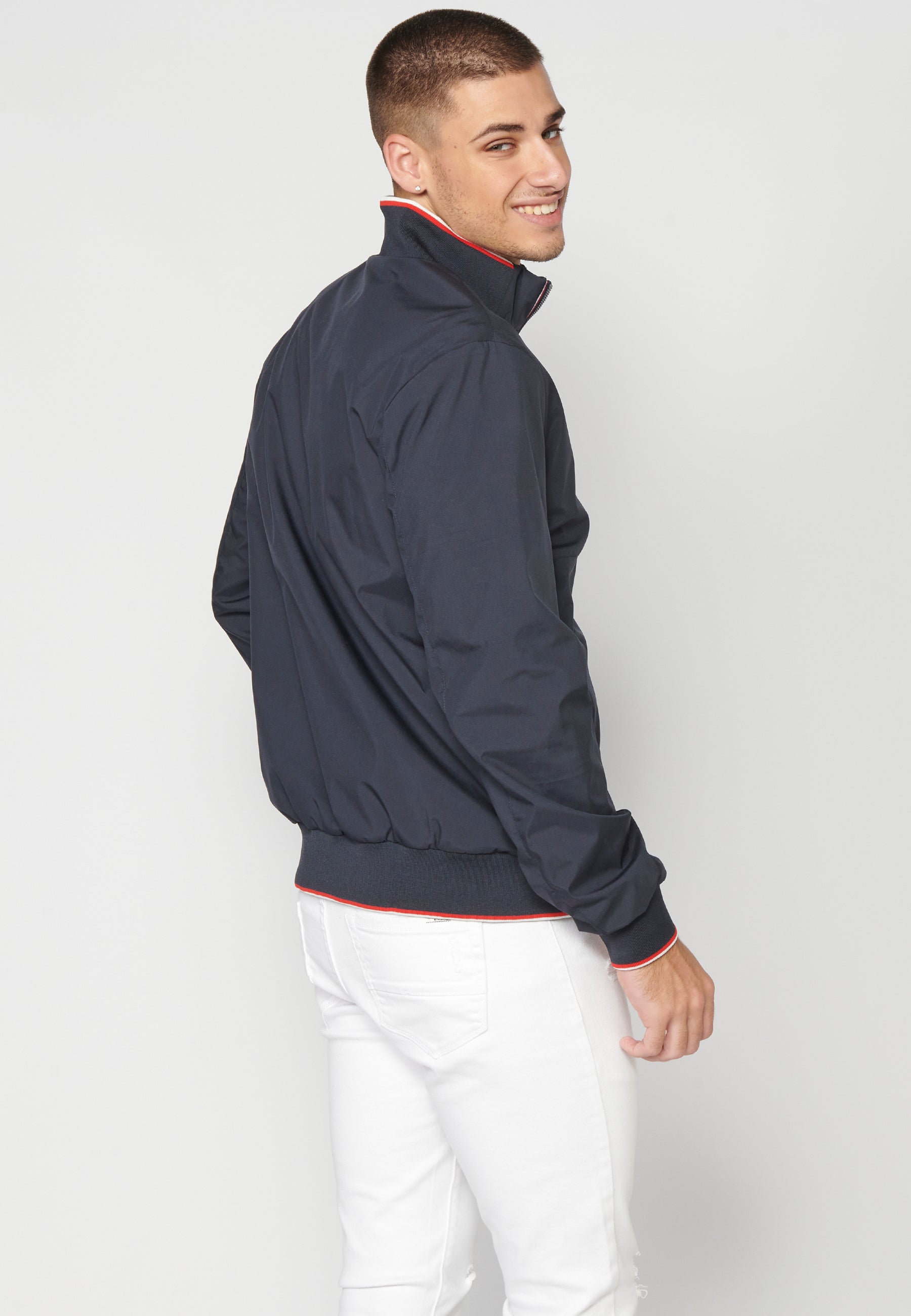 Chaqueta Bomber Hombre Cuello Rib y Cremallera – Koroshi 2311JA16