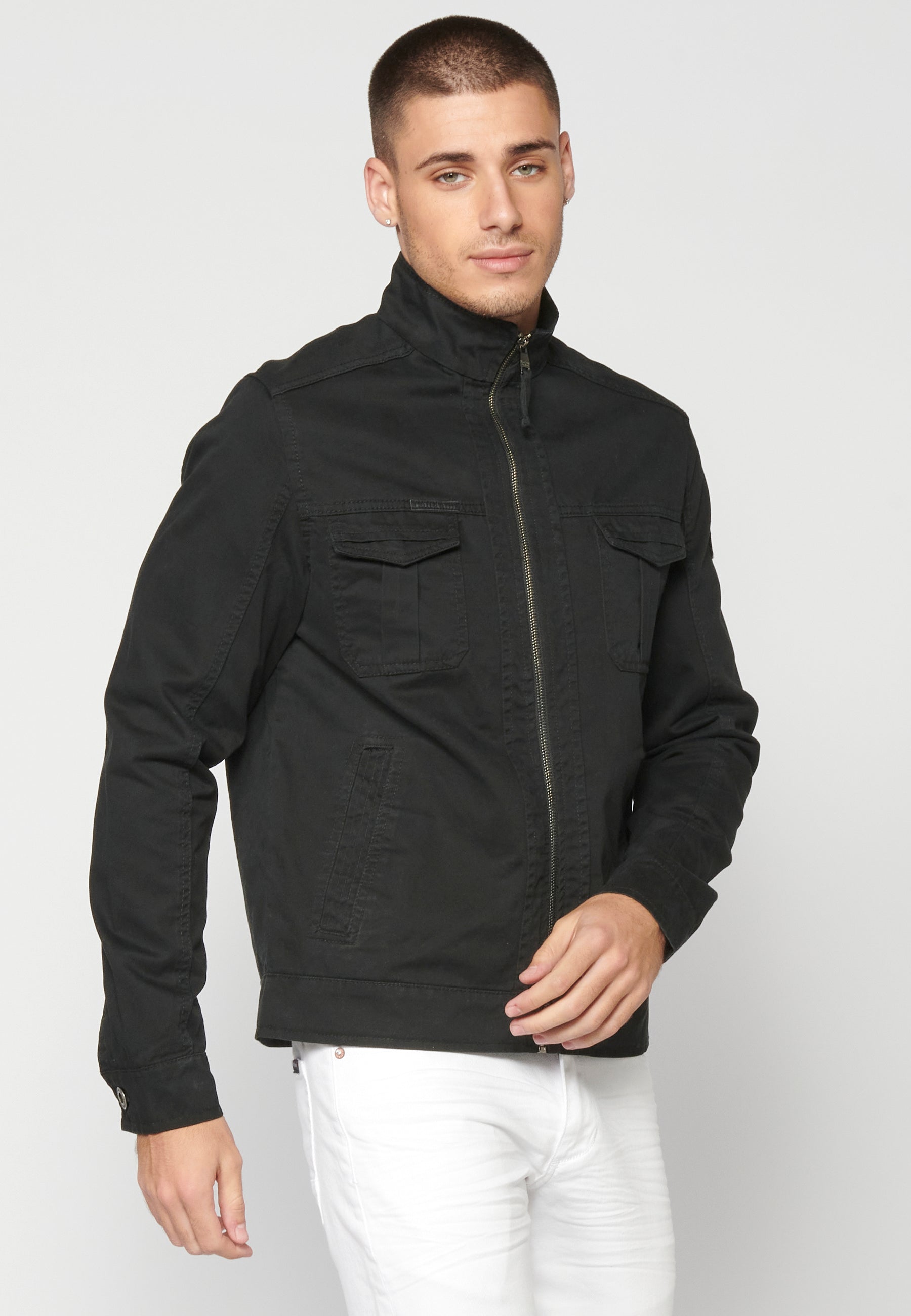 Chaqueta Cazadora Algodón Hombre Cuello Alto – Koroshi 2311JA21