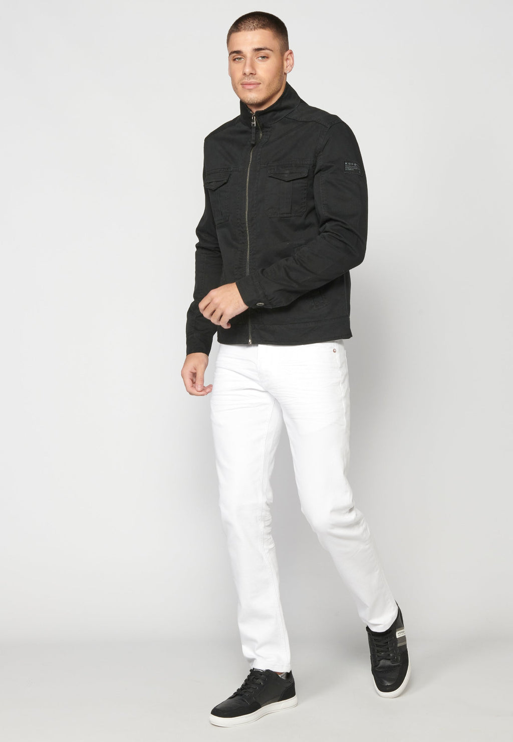Chaqueta Cazadora Algodón Hombre Cuello Alto – Koroshi 2311JA21