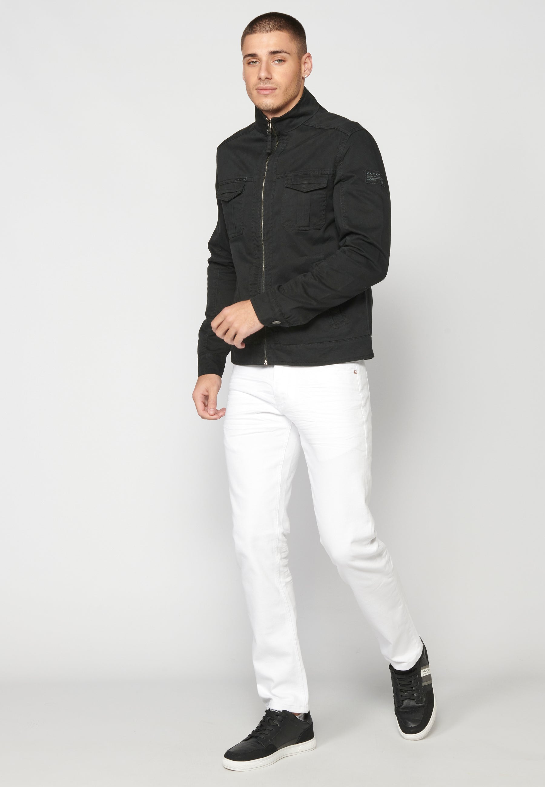 Chaqueta Cazadora Algodón Hombre Cuello Alto – Koroshi 2311JA21