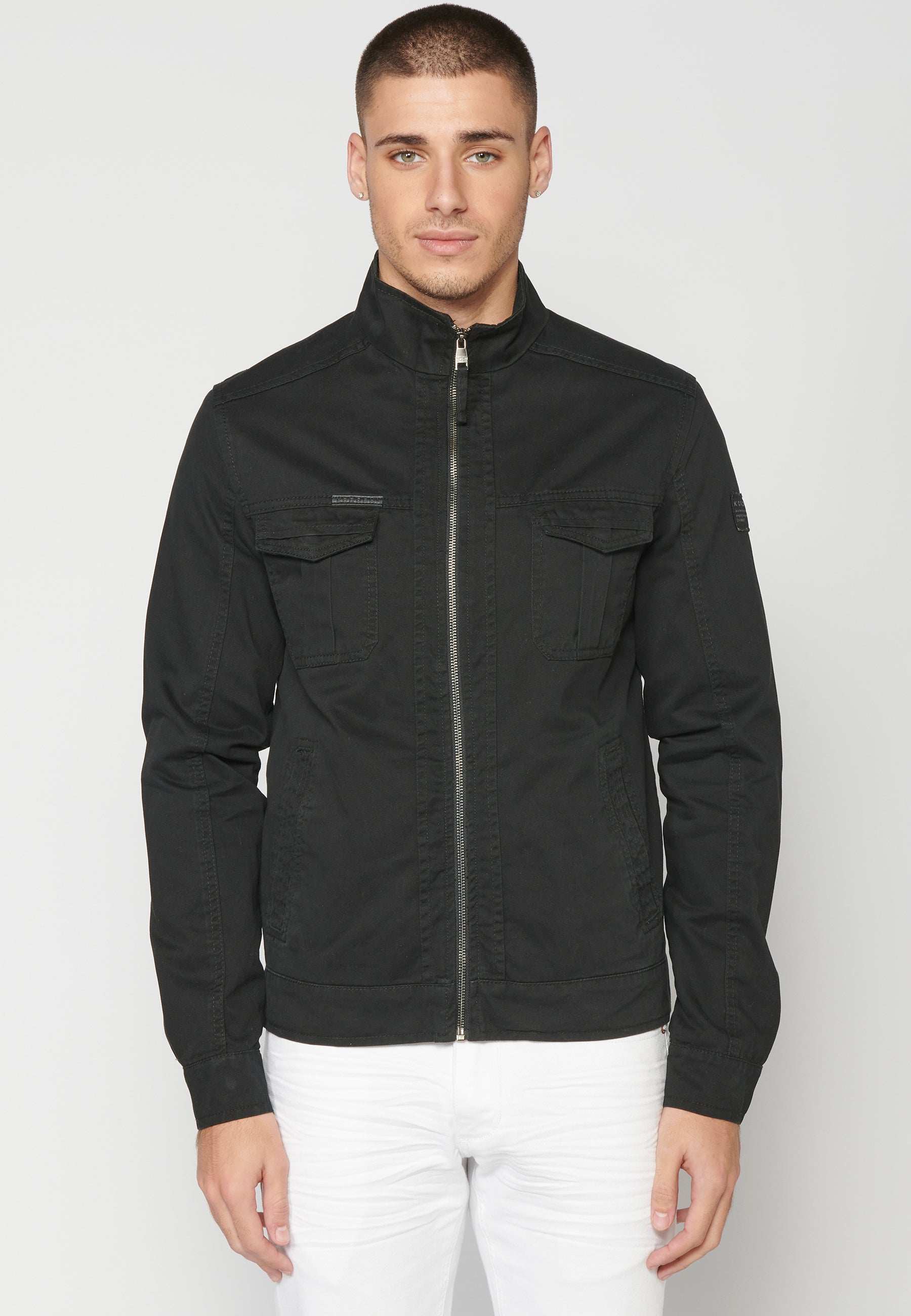Chaqueta Cazadora Algodón Hombre Cuello Alto – Koroshi 2311JA21