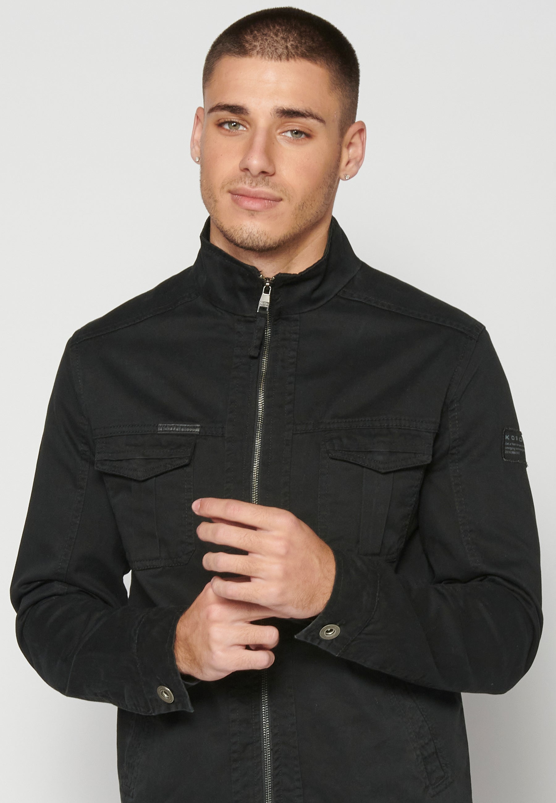 Chaqueta Cazadora Algodón Hombre Cuello Alto – Koroshi 2311JA21