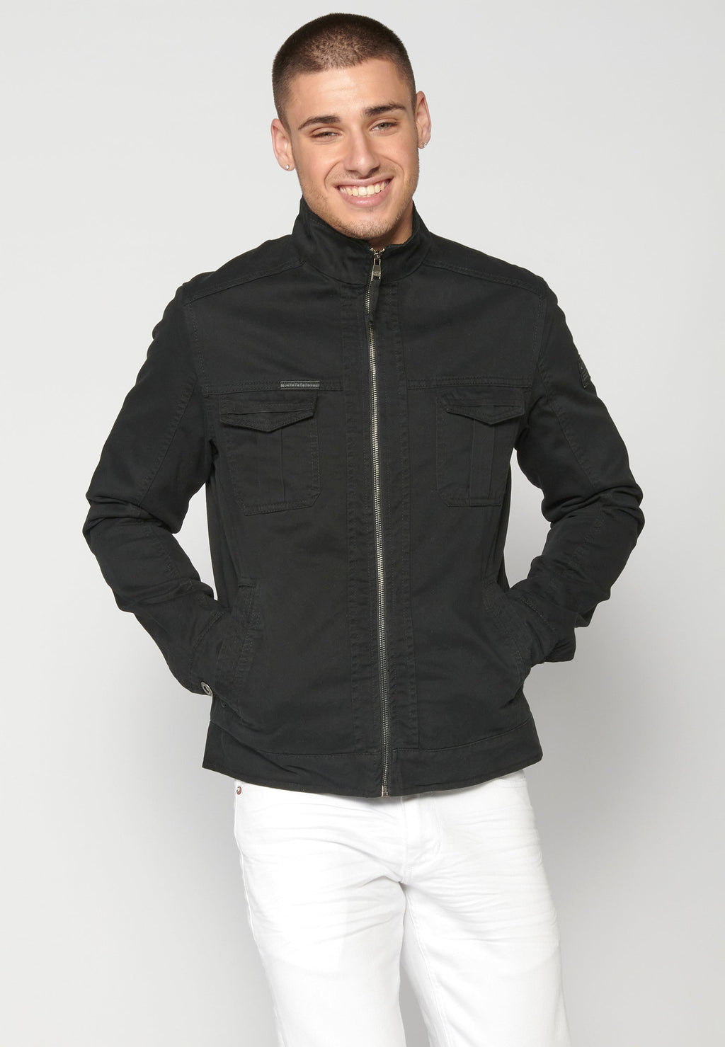 Chaqueta Cazadora Algodón Hombre Cuello Alto – Koroshi 2311JA21