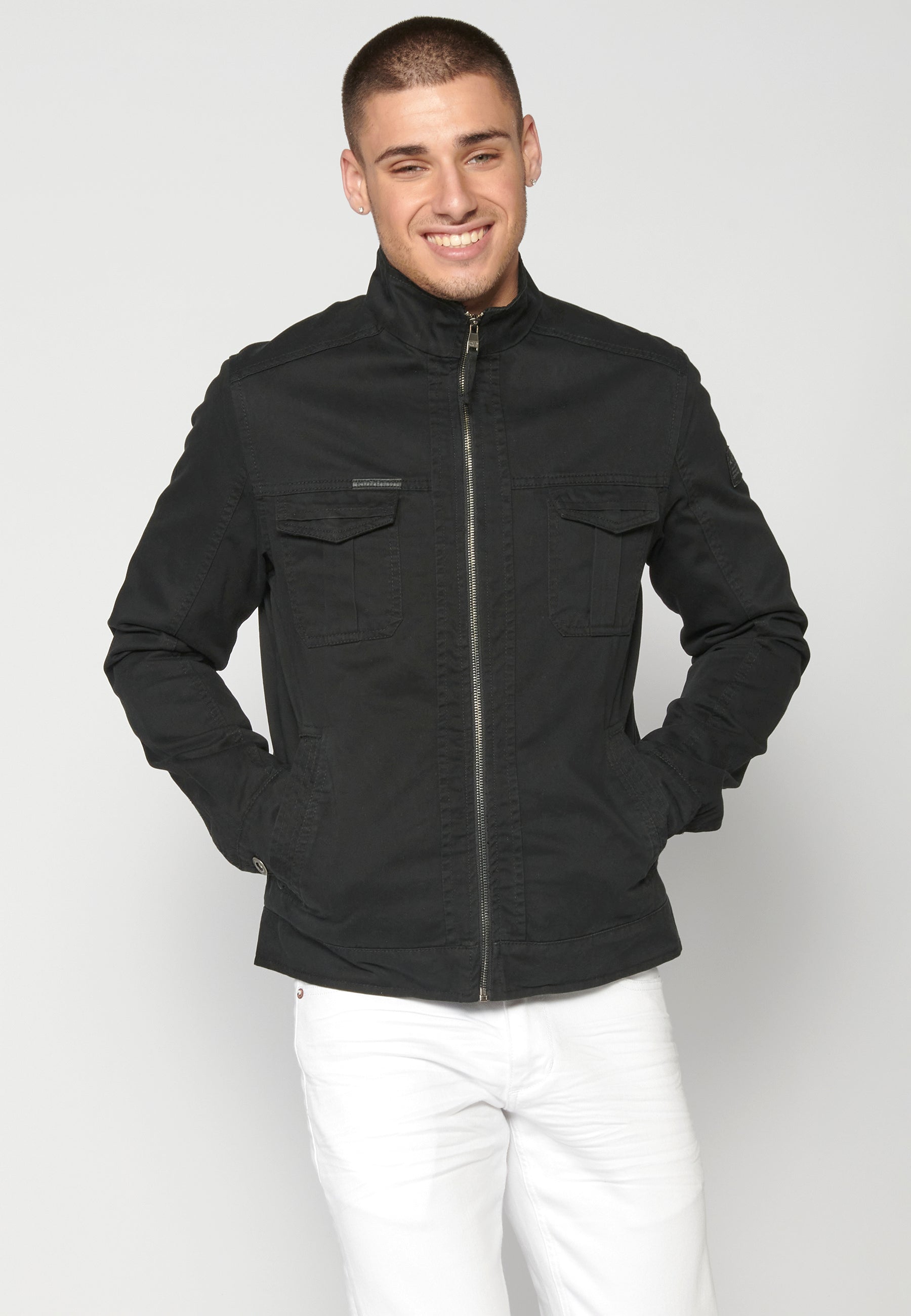 Chaqueta Cazadora Algodón Hombre Cuello Alto – Koroshi 2311JA21
