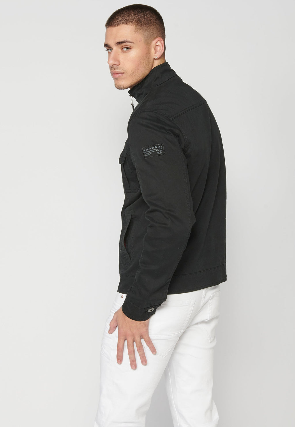 Chaqueta Cazadora Algodón Hombre Cuello Alto – Koroshi 2311JA21