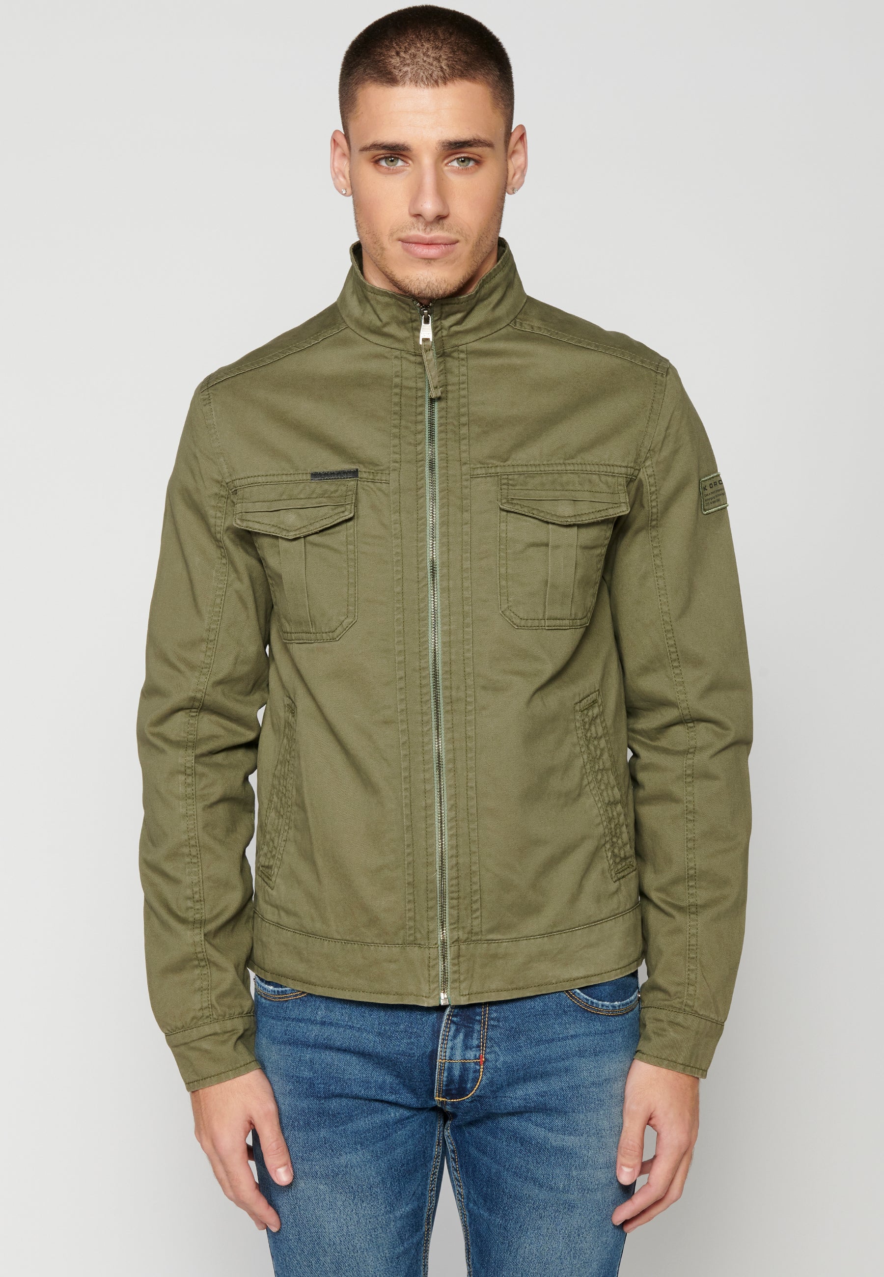 Chaqueta Cazadora Algodón Hombre Cuello Alto – Koroshi 2311JA21