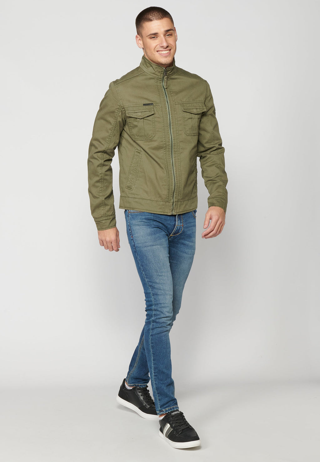 Chaqueta Cazadora Algodón Hombre Cuello Alto – Koroshi 2311JA21